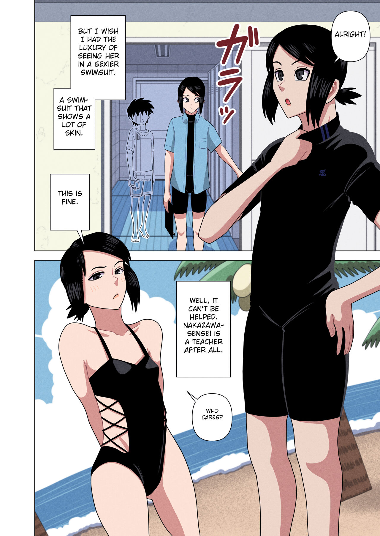 Jikan Teishi to Saimin to Toumei Ningen de Mizugi no Tannin no Sensei wo  Pool no Jugyo Chu ni Okashi Makuru - English